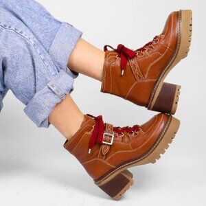 Free People Women Vintage Tan Jasper Hiker Ankle Boots Size 7.5 NWB